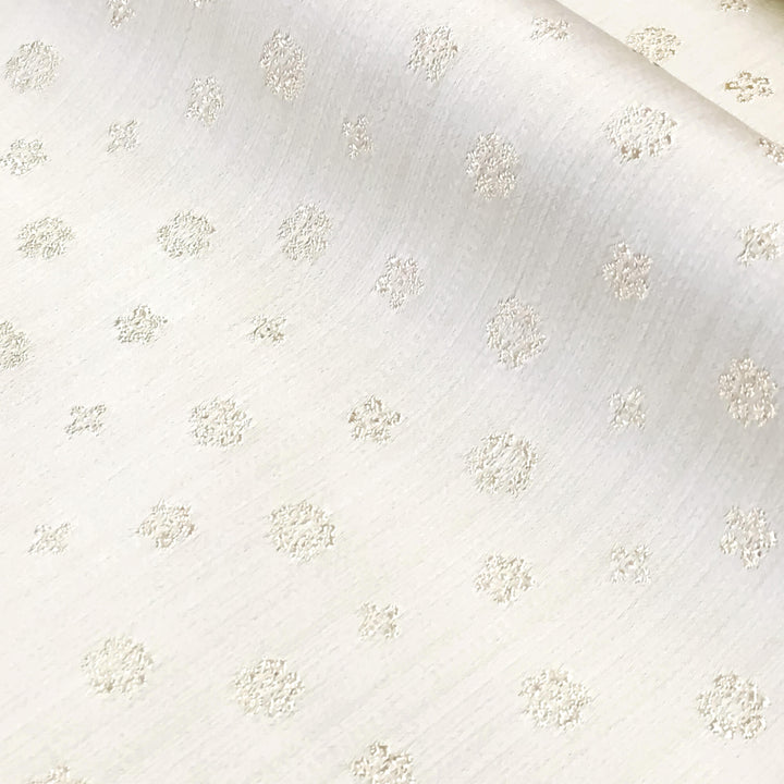 Louise Beige Small Floral Jacquard Brocade Fabric - Classic & Modern
