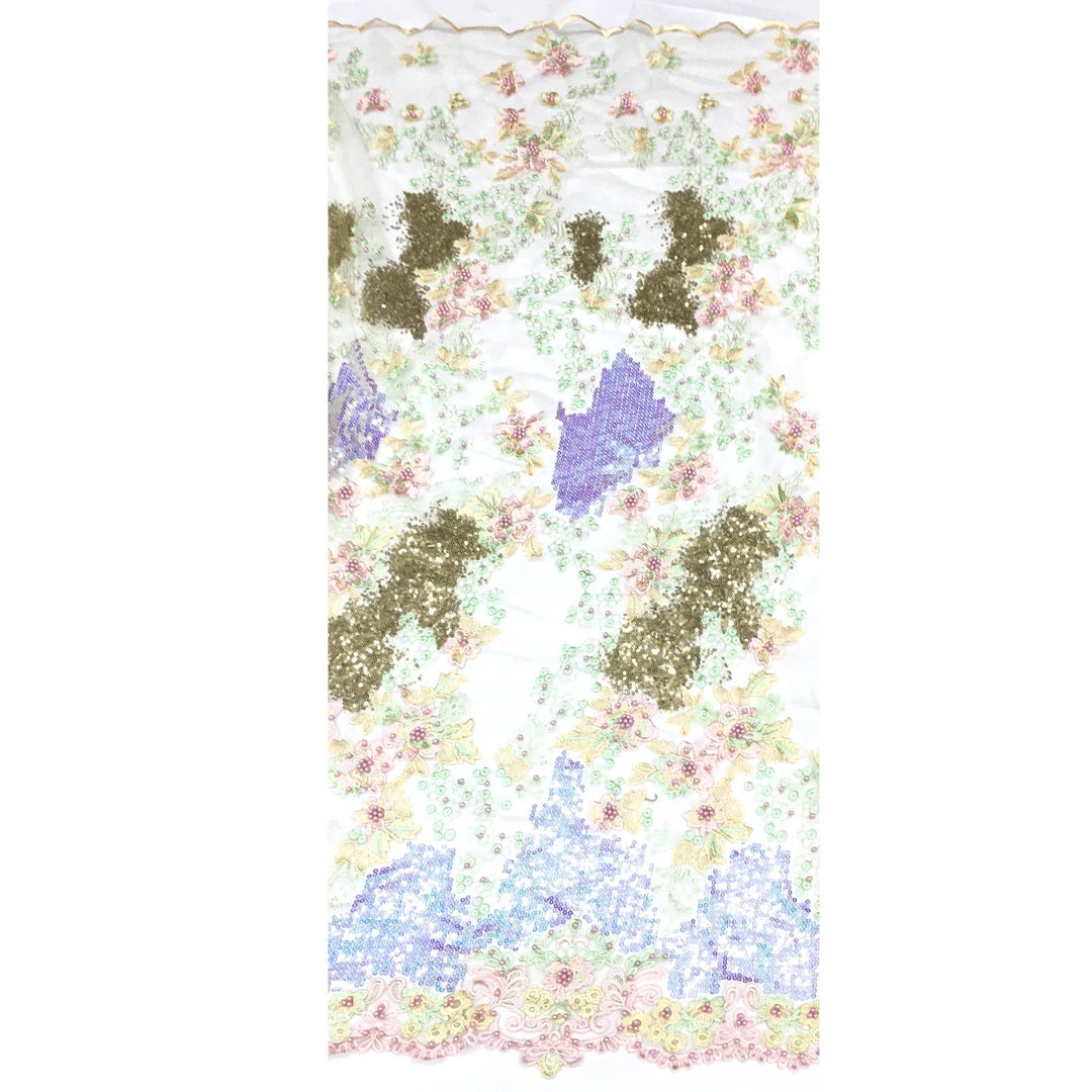 Lullabi Floral Embroidery Tulle Mesh Lace / Fabric by the Yard - Classic & Modern