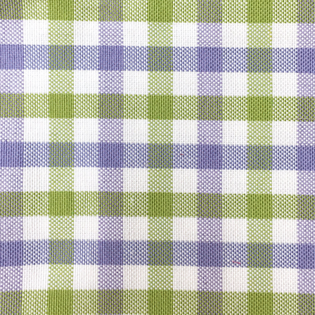 MANES 108" Lavender Green Off White Small Check Plaid Canvas Fabric - Classic & Modern