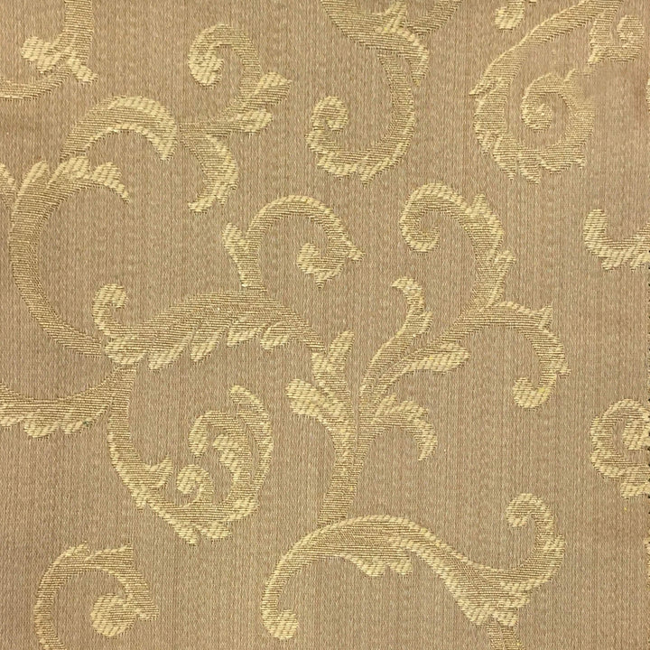 MARANO Vintage Gold Royal Floral Scroll Brocade Jacquard Fabric - Classic Modern Fabrics