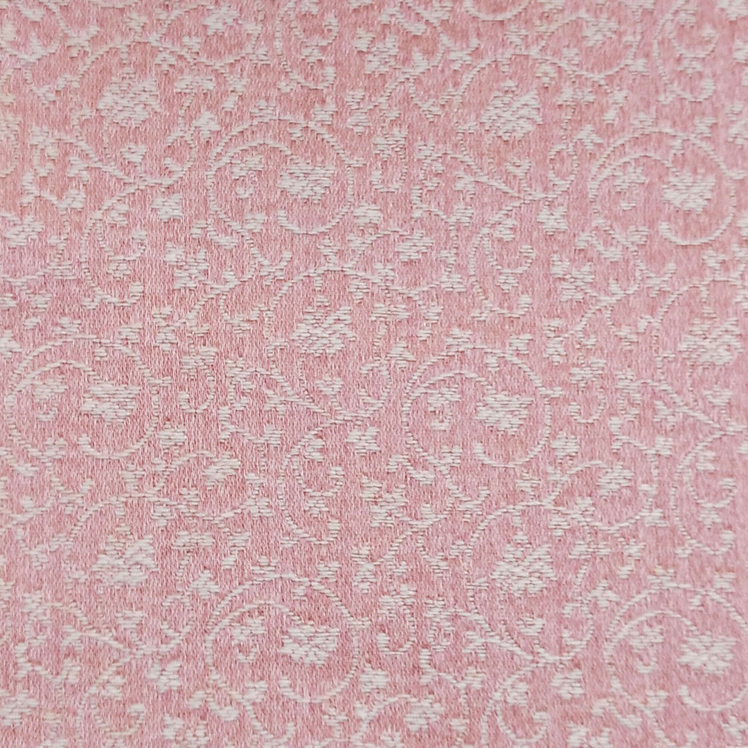 MILANO Light Pink Ivory Floral Small Swirl Scroll Jacquard Brocade Fabric - Classic Modern Fabrics
