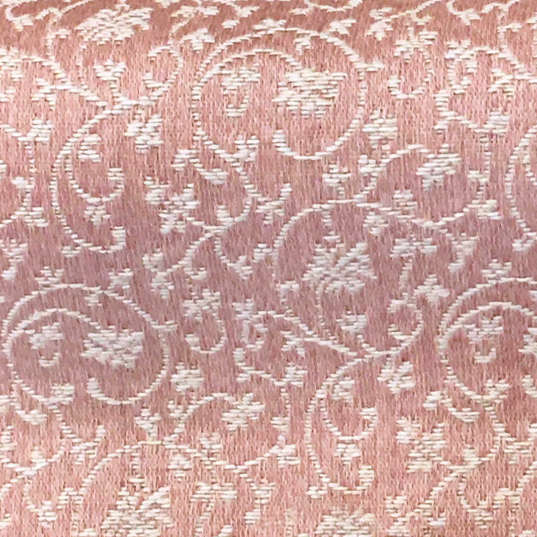 MILANO Light Pink Ivory Floral Small Swirl Scroll Jacquard Brocade Fabric - Classic Modern Fabrics