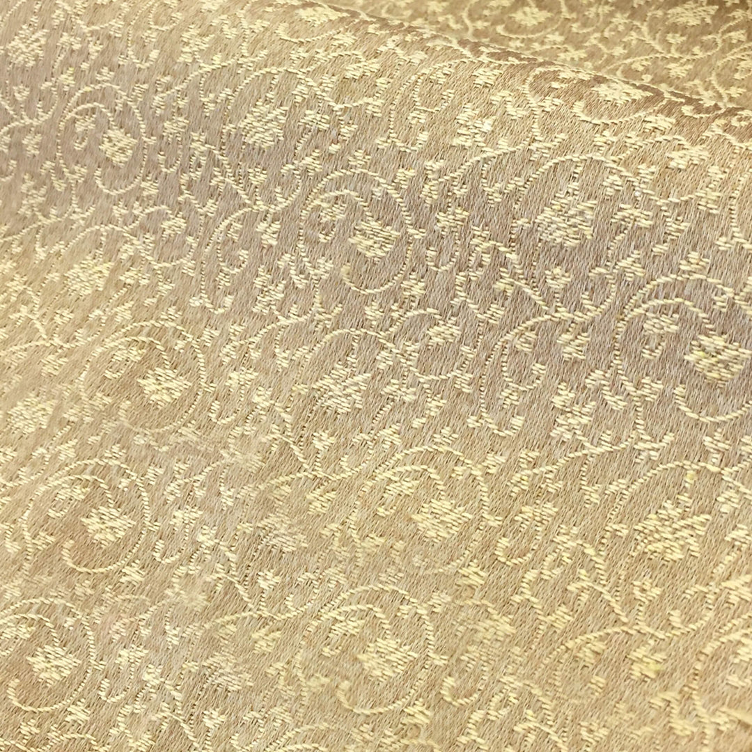 MILANO Vintage Gold Floral Small Swirl Scroll Jacquard Brocade Fabric - Classic Modern Fabrics