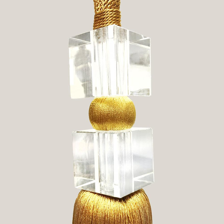Modena Modern Square Crystal Drapery Tieback Solid Gold - Classic & Modern
