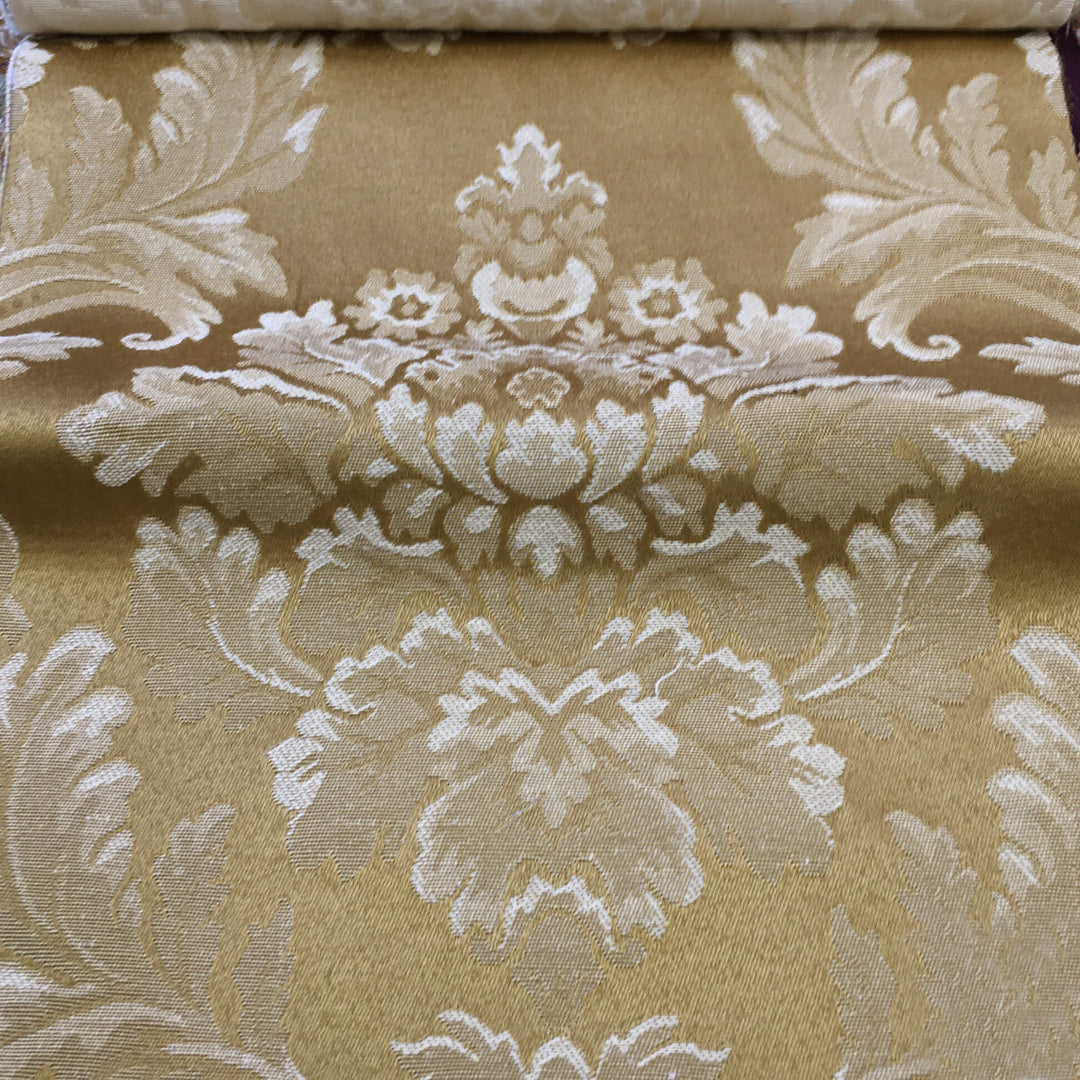 MONACO Gold Large Floral Jacquard Fabric - Classic & Modern