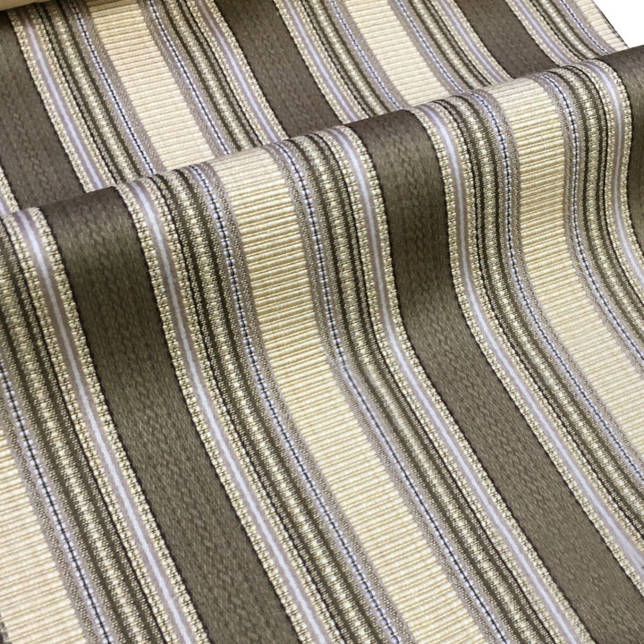 MOZART Olive Gold Striped Jacquard Brocade Fabric - Classic & Modern