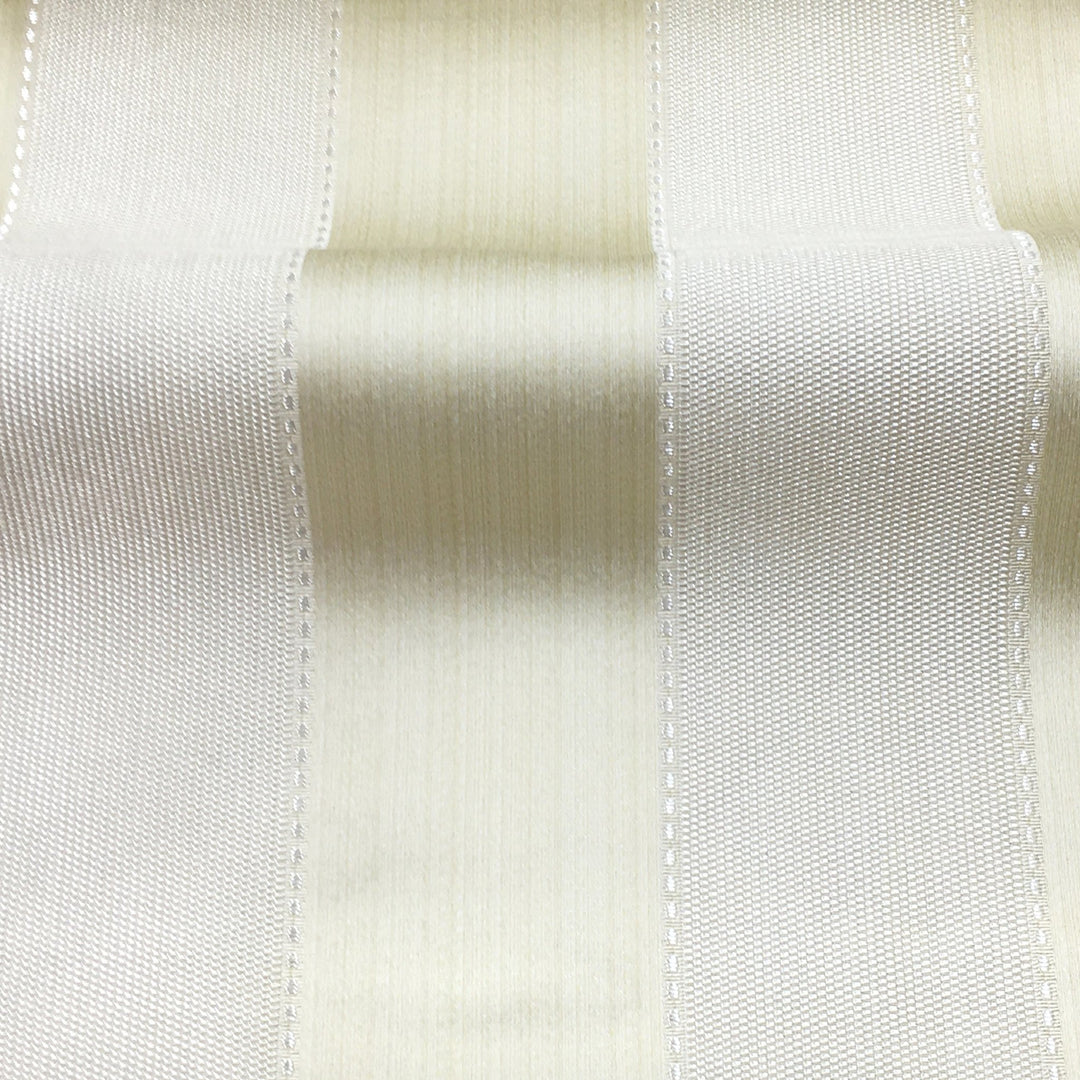 NAPOLI Beige Ivory Wide Striped Brocade Jacquard Fabric - Classic & Modern