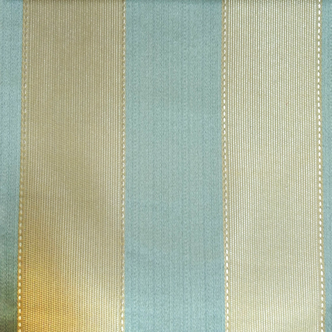 NAPOLI Green Gold Wide Striped Brocade Jacquard Fabric - Classic & Modern