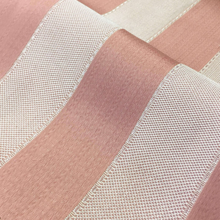 NAPOLI Pink Ivory Wide Striped Brocade Jacquard Fabric - Classic & Modern
