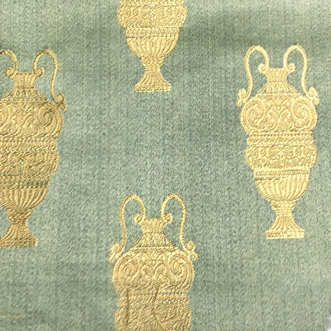 NEMAL Green Gold Porcelain Jars Jacquard Brocade Fabric - Classic & Modern