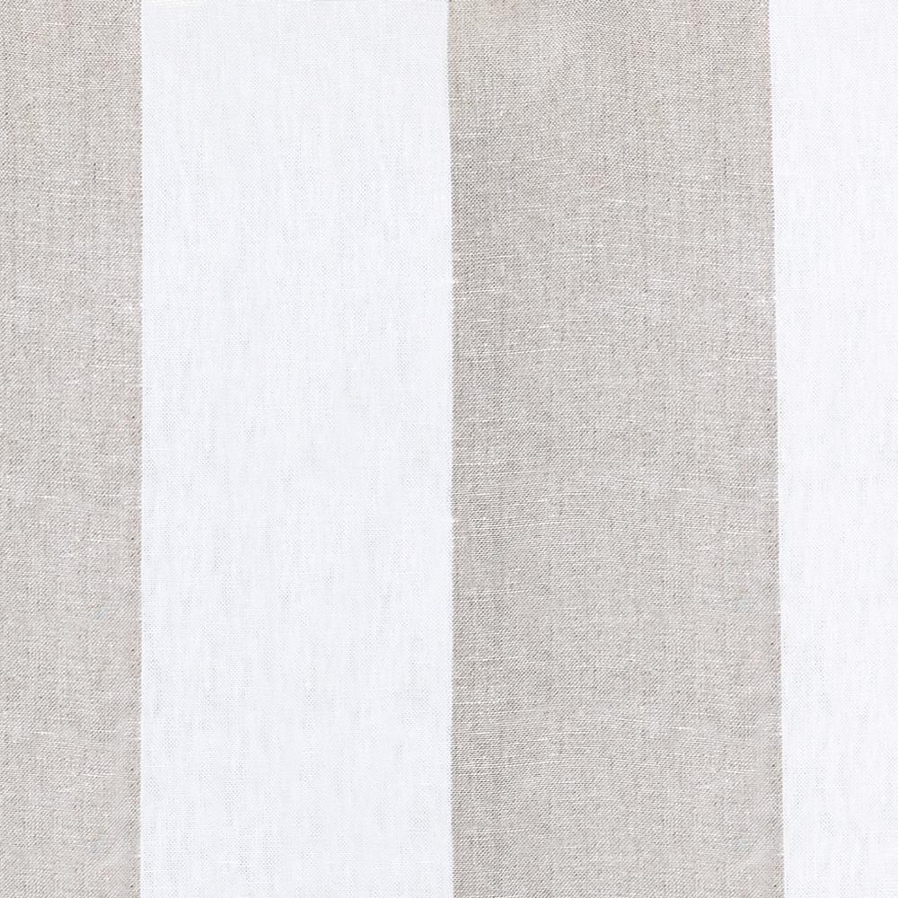 Newport 100% Linen Large Stripe Beige Fabric - Classic & Modern