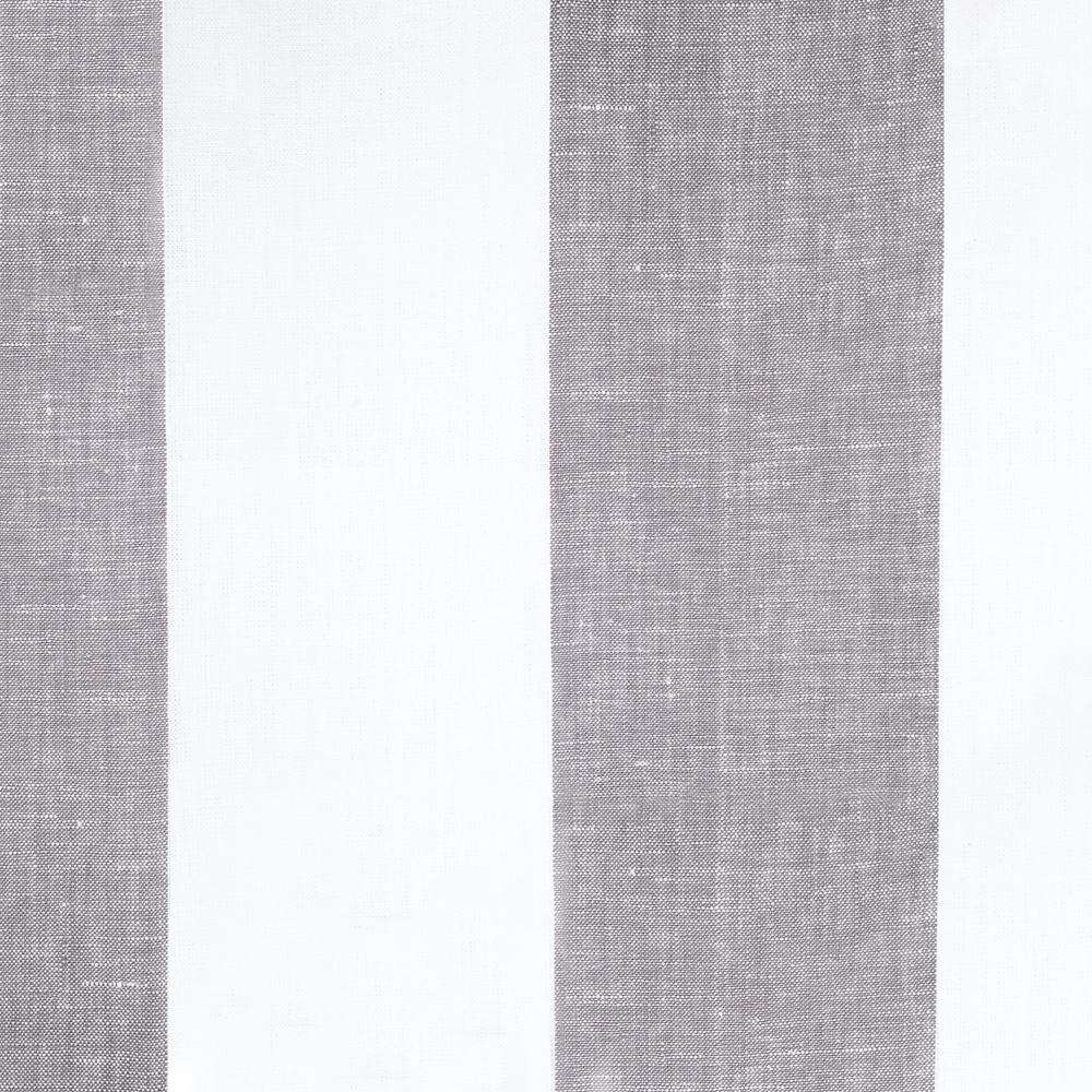 Newport 100% Linen Large Stripe Light Gray Fabric - Classic & Modern