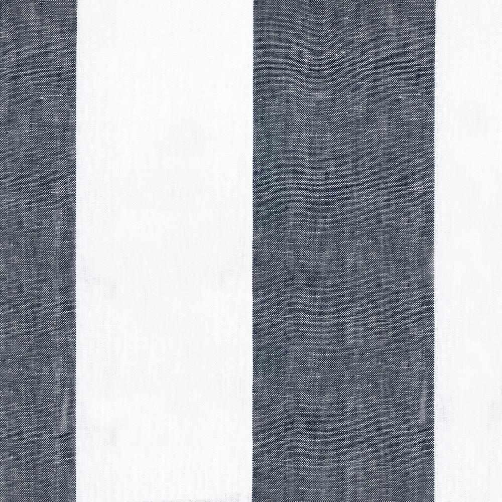 Newport 100% Linen Large Stripe Navy Blue Fabric - Classic & Modern