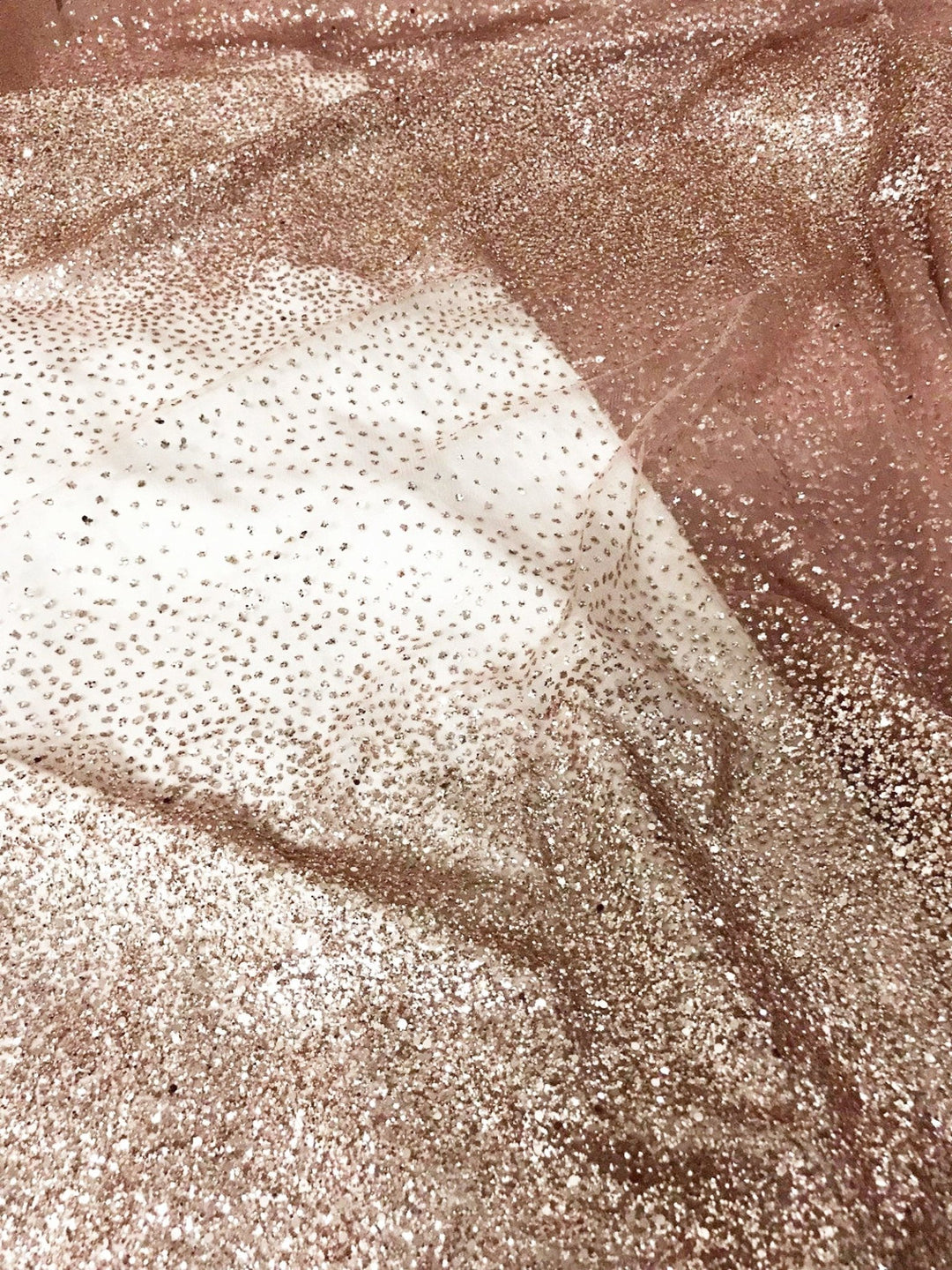 OLIVIA Gradient Rose Gold Dusty Pink on Brown Tan Mesh Ground Glitter Classic Modern Fabrics OLIVIA Gradient Rose Gold Dusty Pink on Brown Tan Mesh Ground Glitter Classic Modern Fabrics