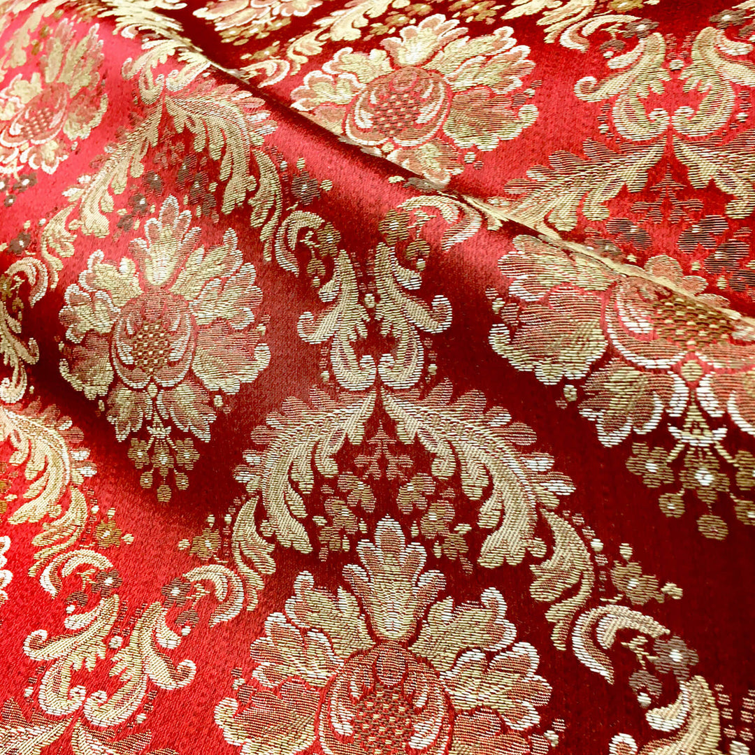 PALERMO Burgundy Gold Floral Damask Brocade Jacquard Fabric – Classic  Modern Fabrics