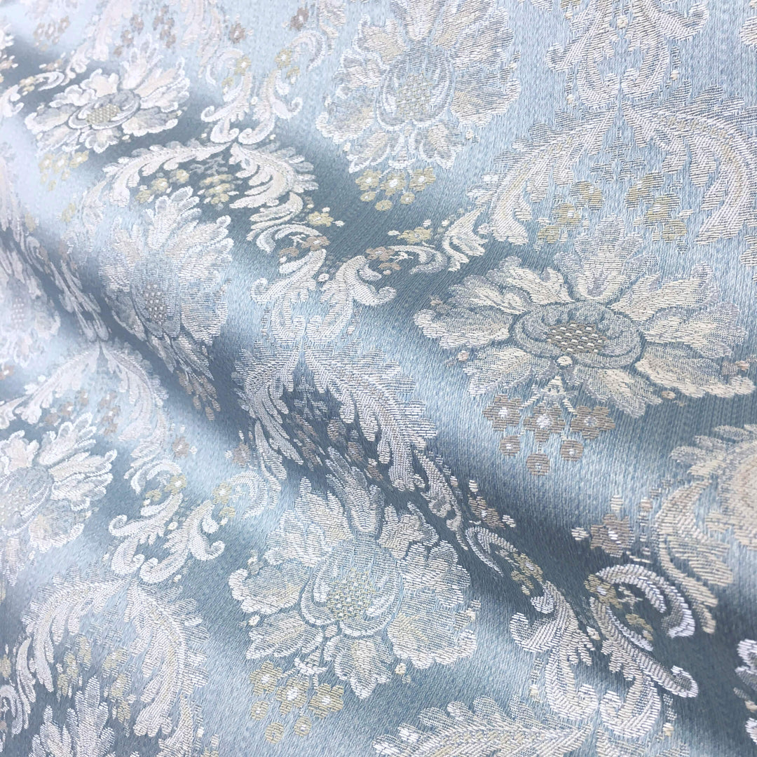 PALERMO Light Blue Beige Floral Damask Brocade Jacquard Fabric – Classic  Modern Fabrics