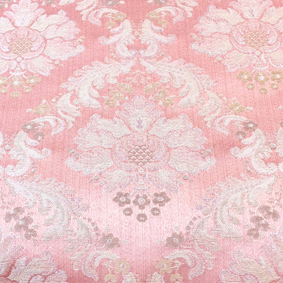 PALERMO Light Pink Beige Floral Damask Brocade Jacquard Fabric