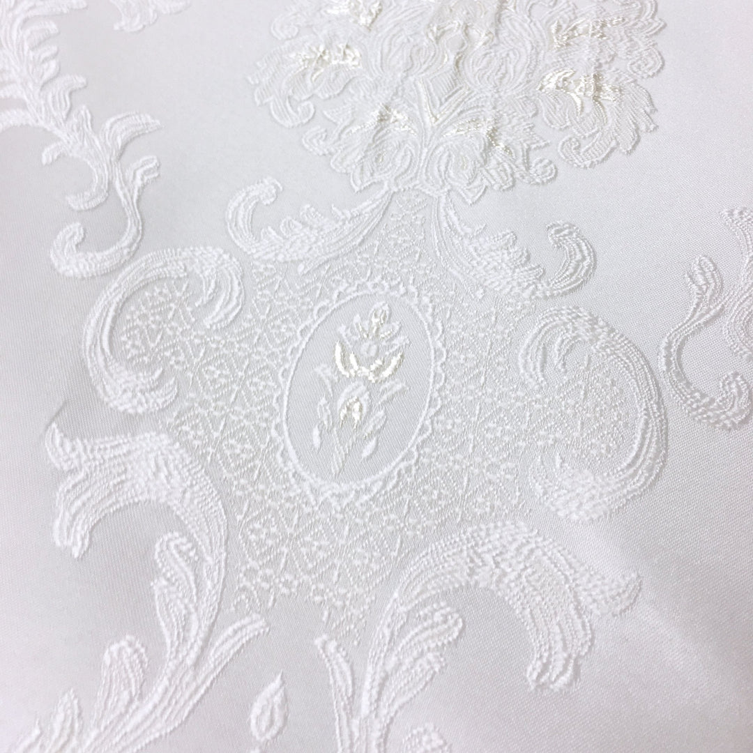 Provence Signature Large Damask Jacquard White Fabric - Classic & Modern