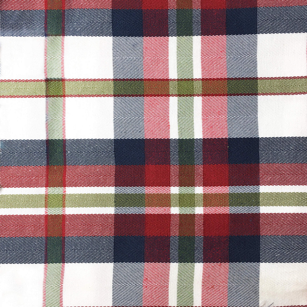 Red Blue Green Check Plaid Canvas Fabric - Classic & Modern