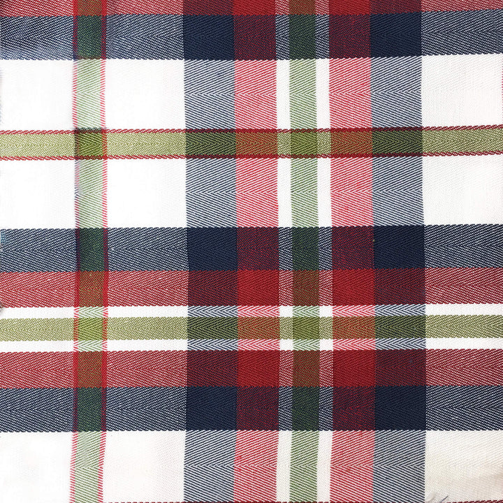 Red Blue Green Check Plaid Canvas Fabric - Classic & Modern