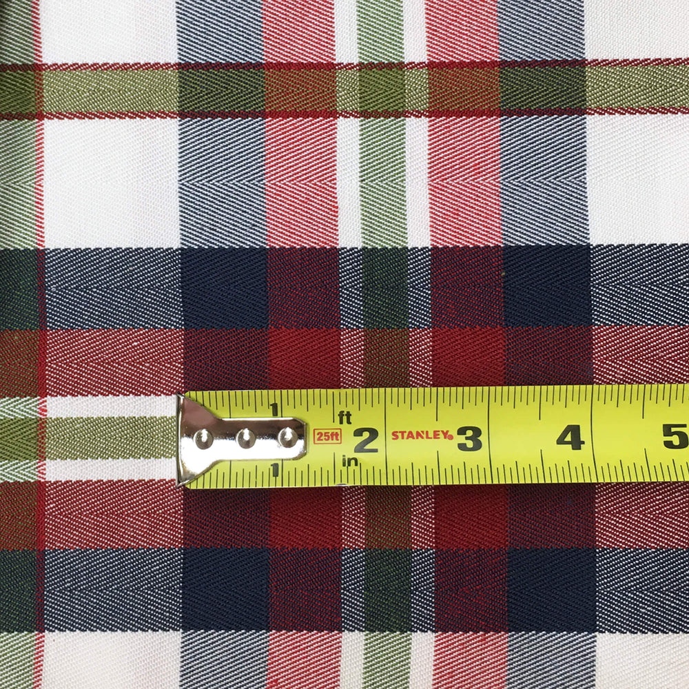 Red Blue Green Check Plaid Canvas Fabric Classic Modern Fabrics