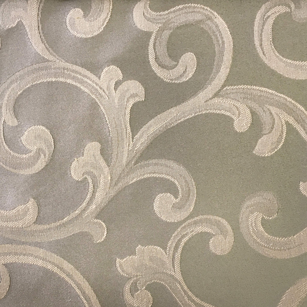 Scroll Grey Brown Swirl Jacquard Fabric - Classic & Modern
