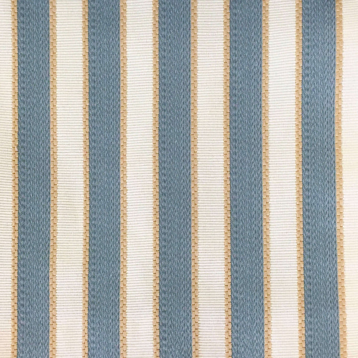 SICILY Blue Ivory Striped Jacquard Fabric - Classic Modern Fabrics