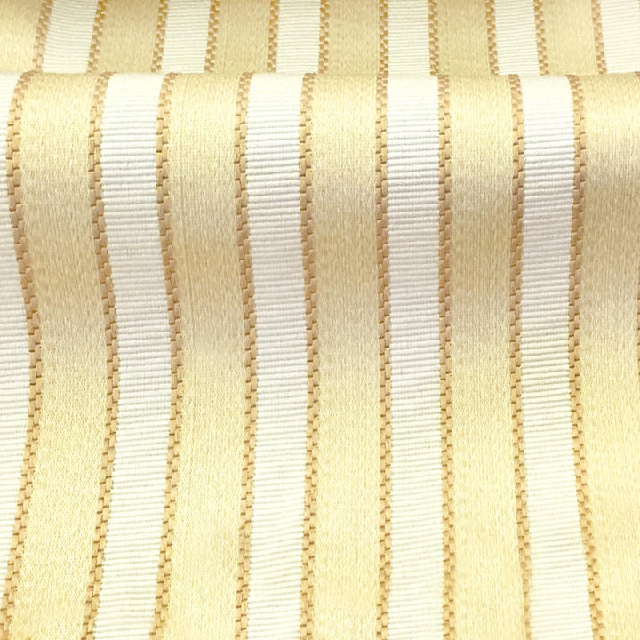 SICILY Bright Gold Ivory Striped Jacquard Fabric - Classic Modern Fabrics