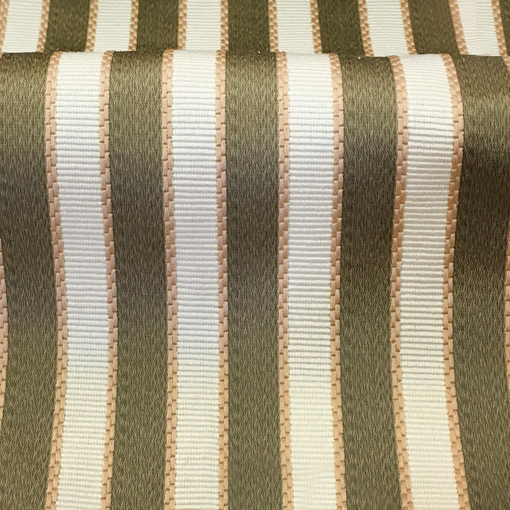 SICILY Olive Ivory Striped Jacquard Fabric - Classic Modern Fabrics