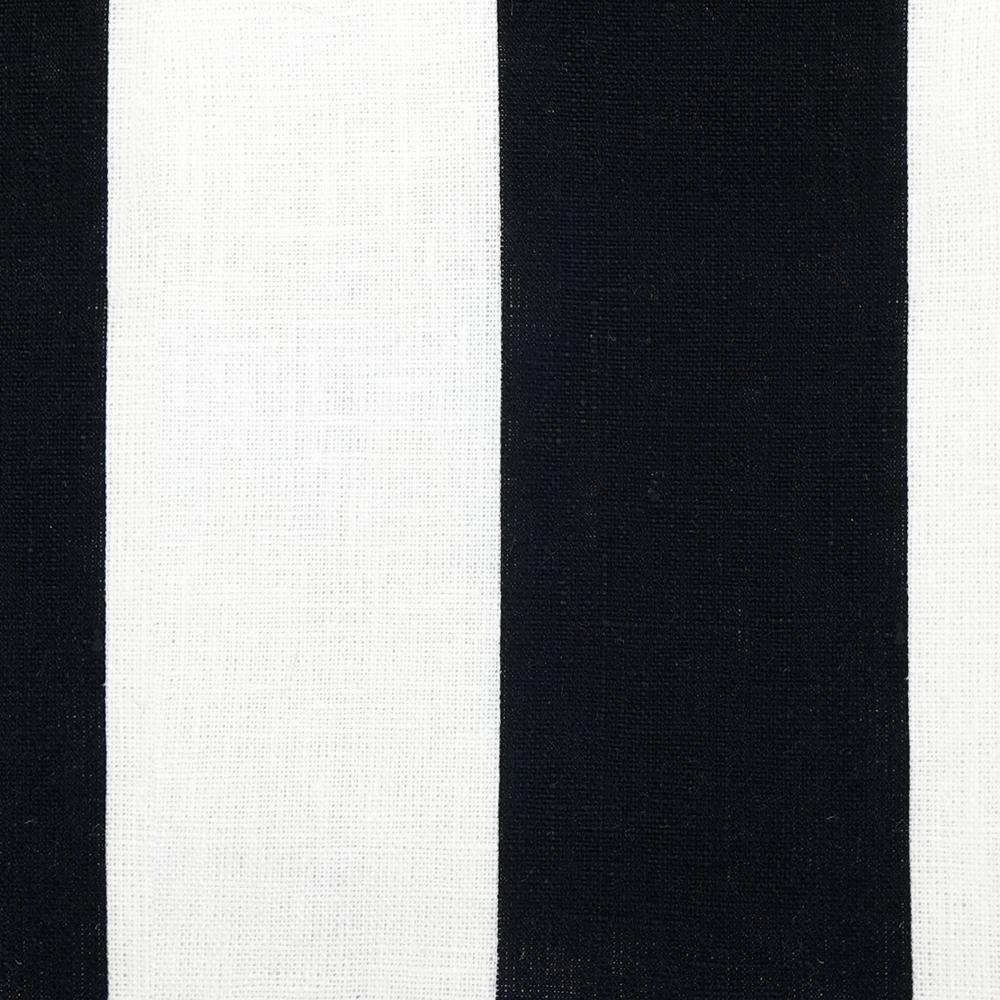 Stafford 100% Wide Linen Stripe Black White Fabric - Classic & Modern