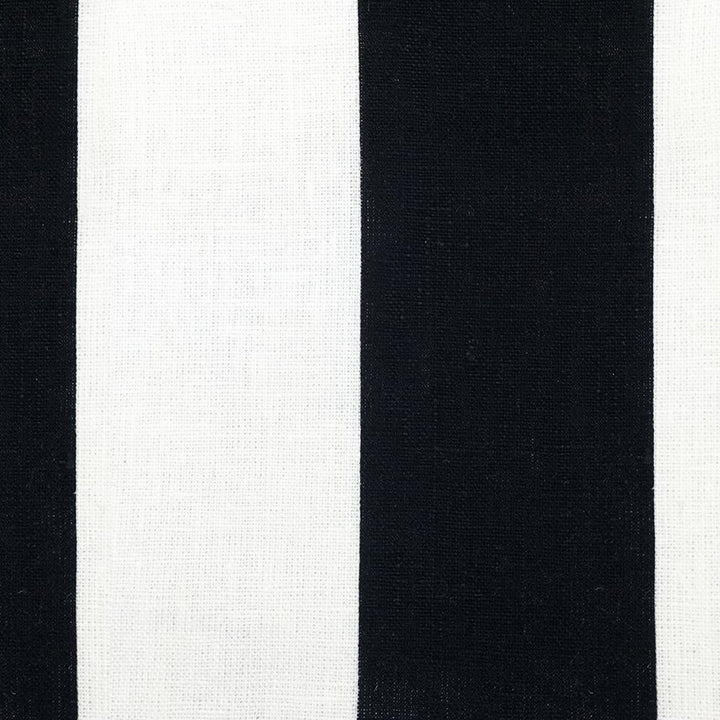 Stafford 100% Wide Linen Stripe Black White Fabric - Classic & Modern