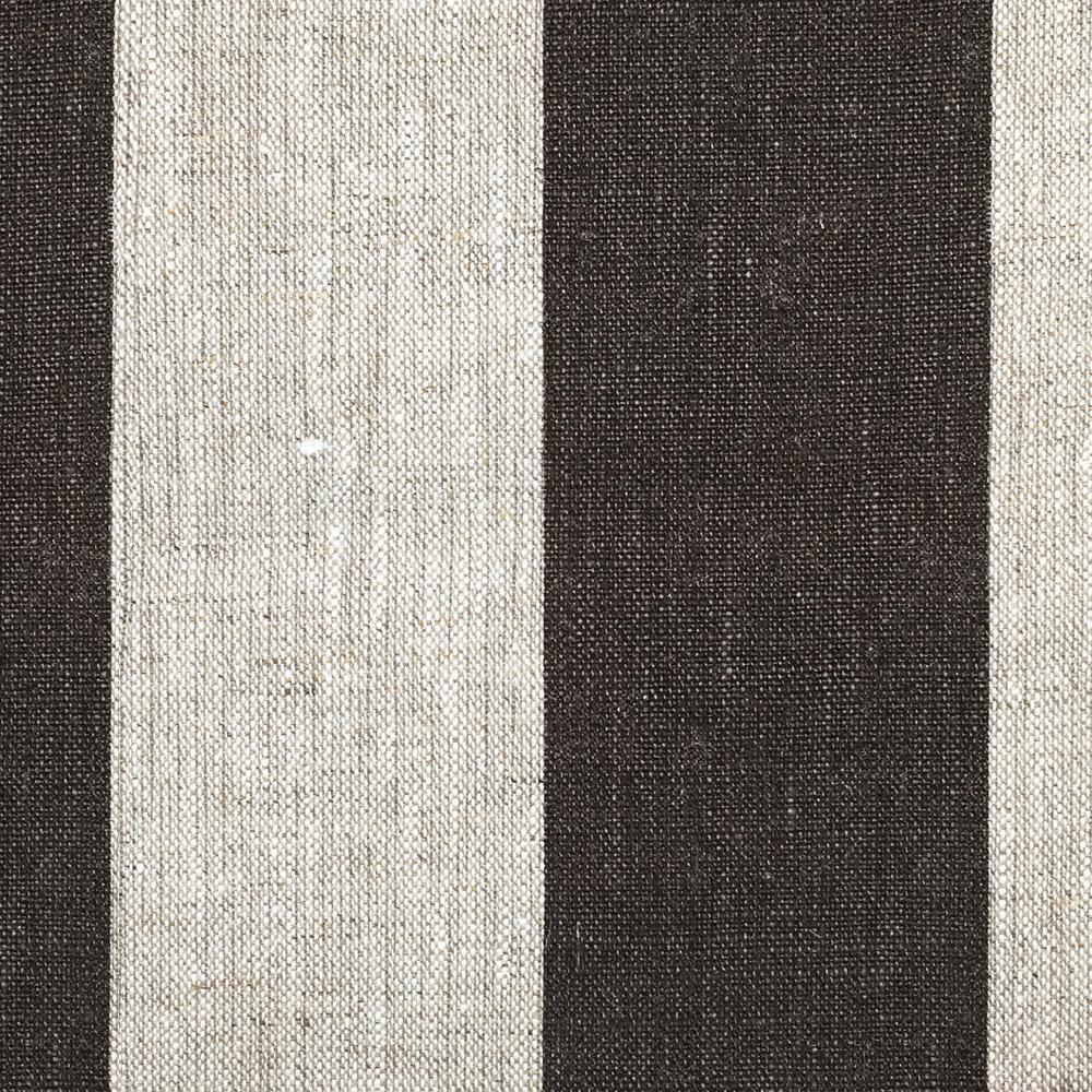 Stafford 100% Wide Linen Stripe Brown Natural Fabric - Classic & Modern