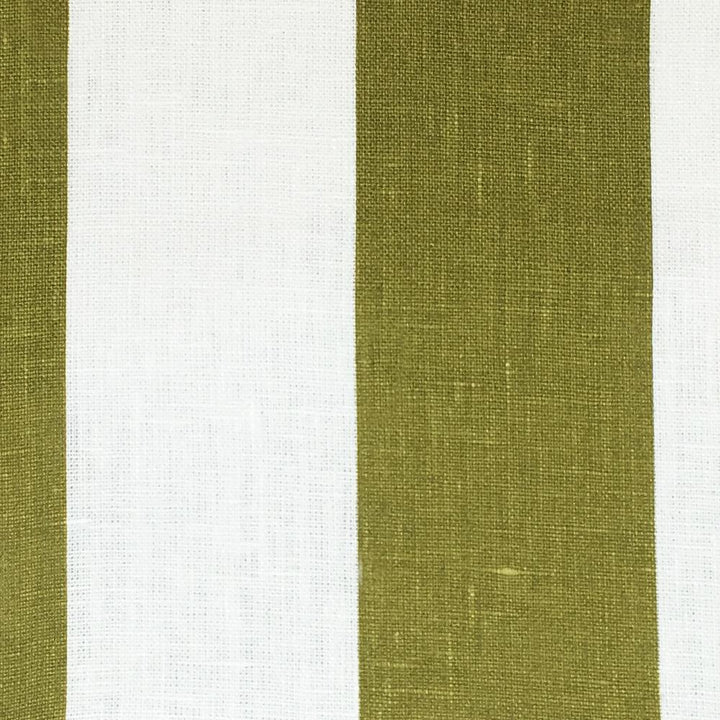 Stafford 100% Wide Linen Stripe Green White Fabric - Classic & Modern