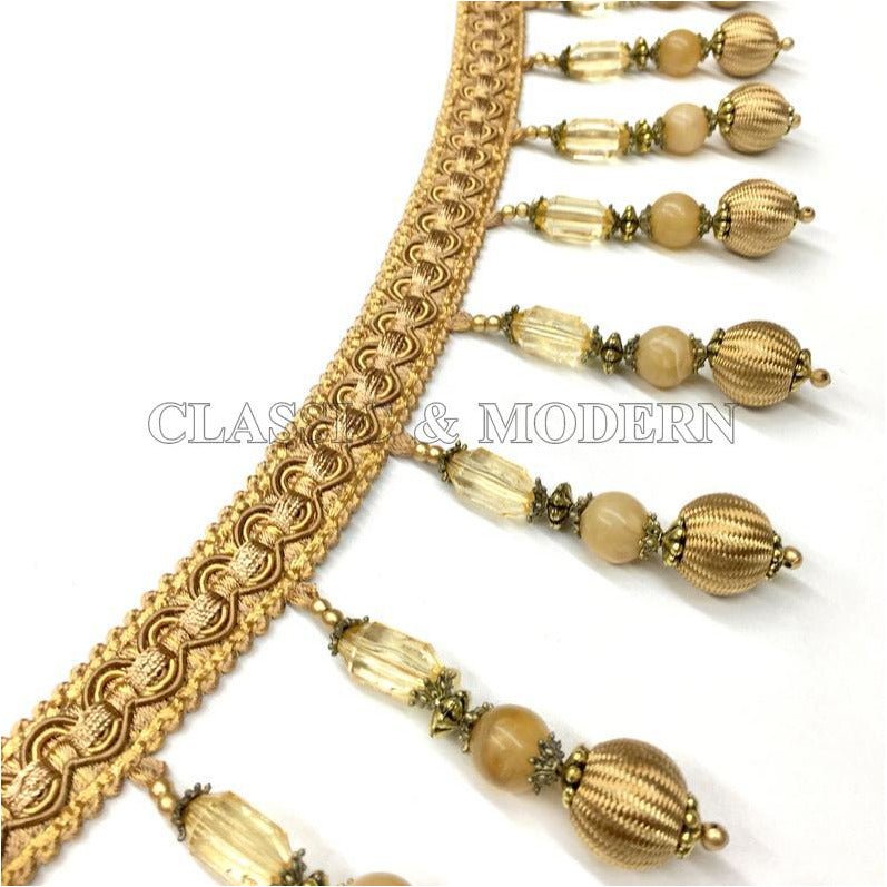 Cuscino ECRU Pailettes ORO E Frange 45x45 - ARTEMISIA Home Decor - Foto 4