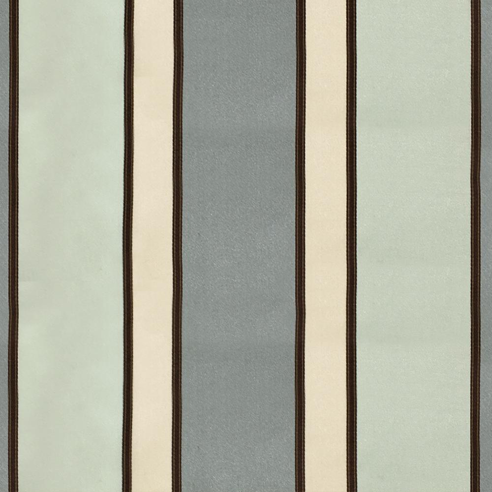 Summer Beach Faux Silk Stripes Gray Light Blue Fabric - Classic & Modern