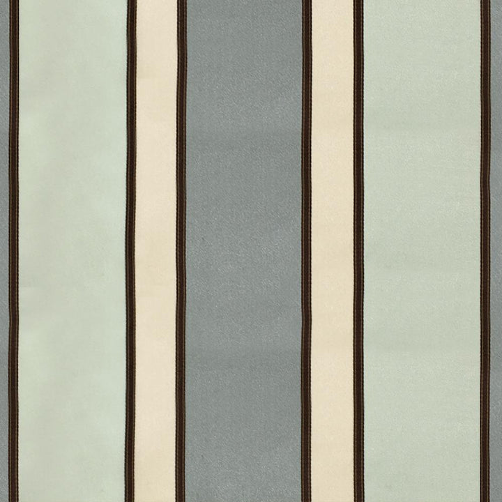 Summer Beach Faux Silk Stripes Gray Light Blue Fabric - Classic & Modern