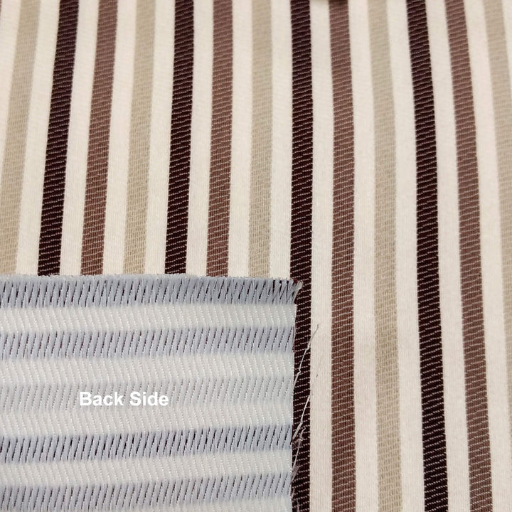 SUN Outdoor Brown Ivory Striped Woven Heavy Duty Upholstery Fabric - Classic & Modern