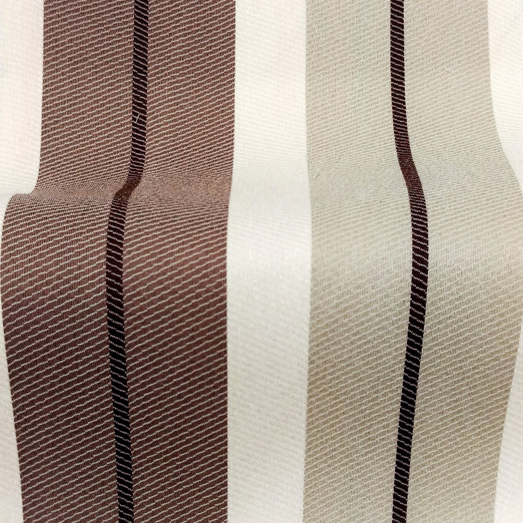 SUN Outdoor Brown Taupe Striped Woven Heavy Duty Upholstery Fabric - Classic & Modern