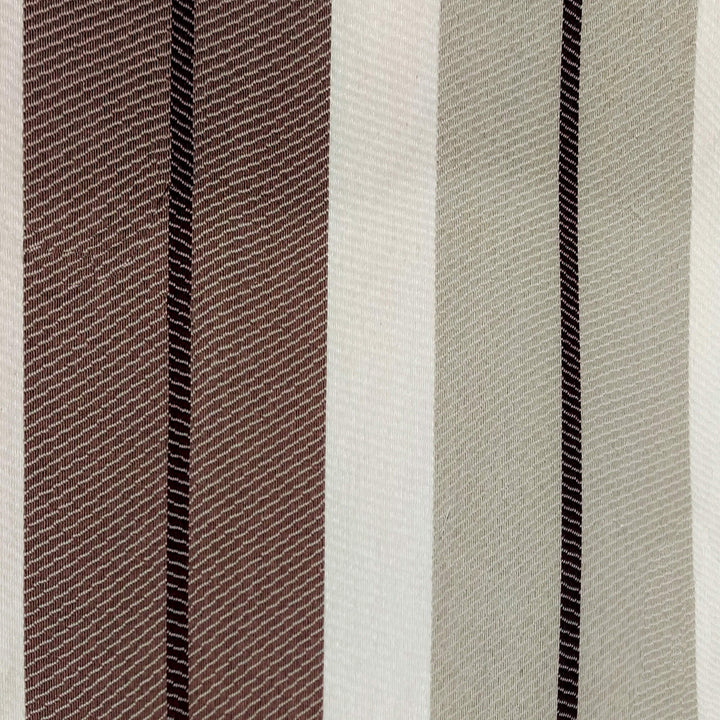 SUN Outdoor Brown Taupe Striped Woven Heavy Duty Upholstery Fabric - Classic & Modern