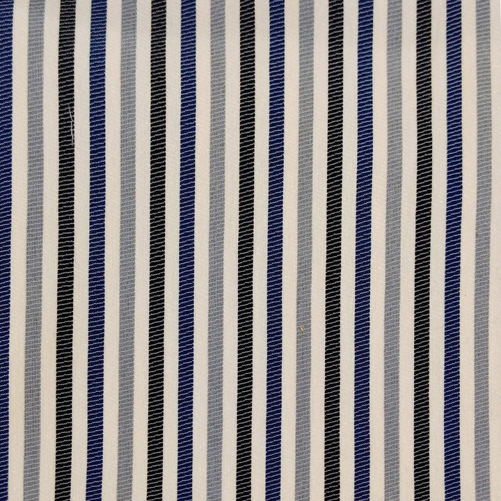 SUN Outdoor Gray Blue Striped Woven Heavy Duty Upholstery Fabric - Classic & Modern