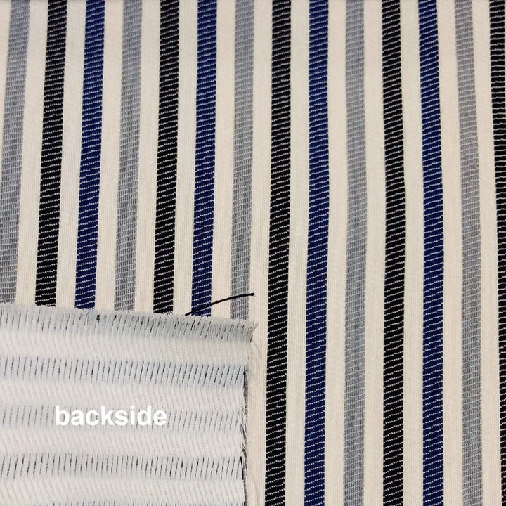 SUN Outdoor Gray Blue Striped Woven Heavy Duty Upholstery Fabric - Classic & Modern