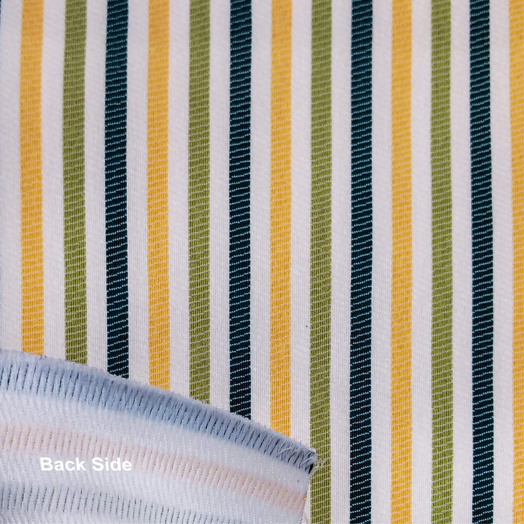 SUN Outdoor Green Yellow Striped Woven Heavy Duty Upholstery Fabric - Classic & Modern