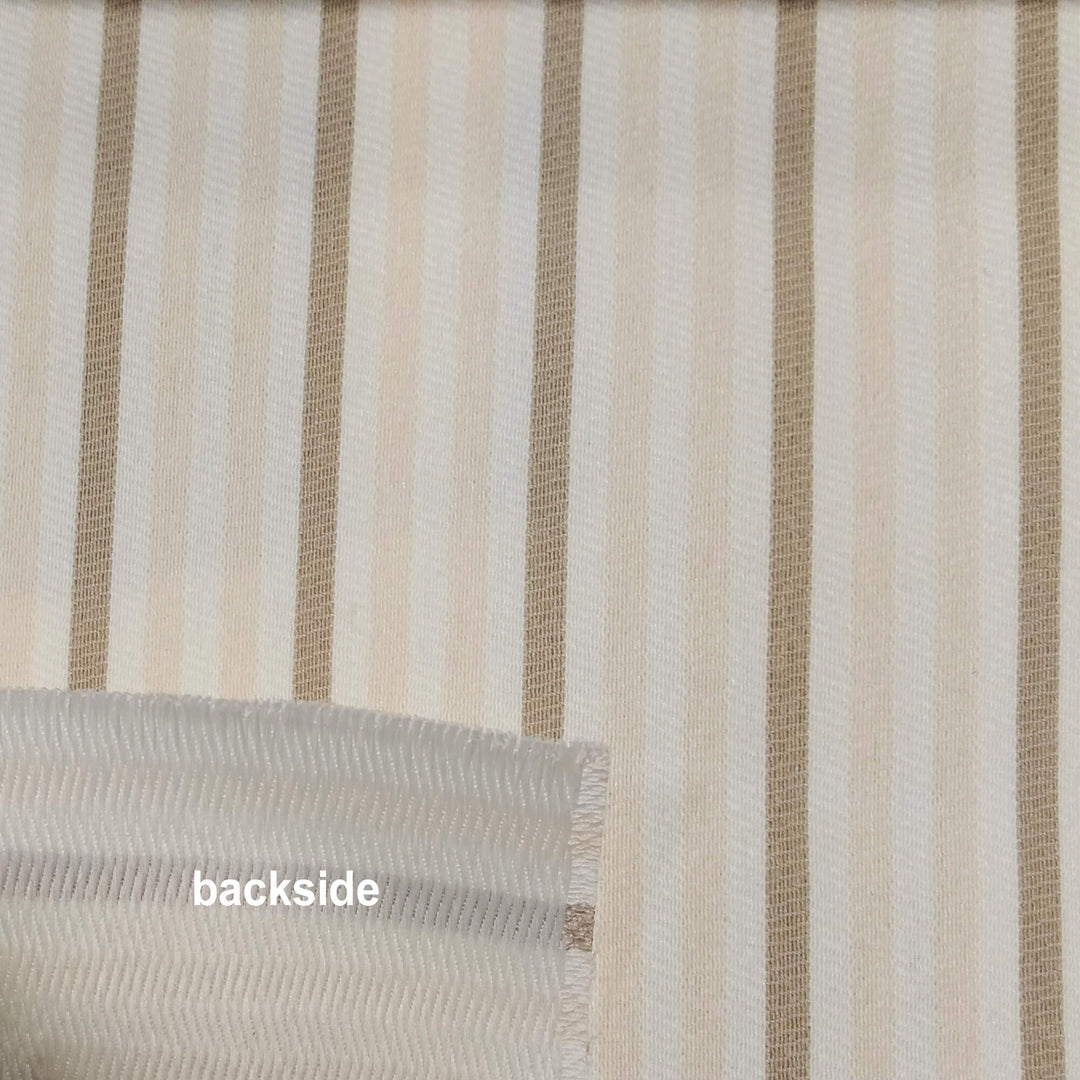 SUN Outdoor Ivory Peach Brown Yellow Striped Woven Heavy Duty Upholstery Fabric - Classic & Modern