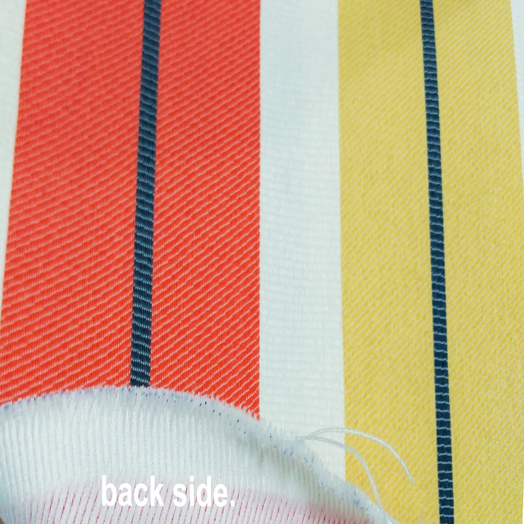 SUN Outdoor Orange Yellow Striped Woven Heavy Duty Upholstery Fabric - Classic & Modern