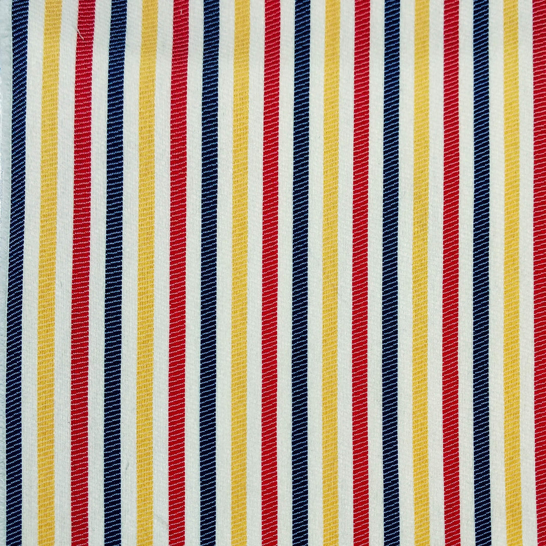 SUN Outdoor Red Blue Yellow Striped Woven Heavy Duty Upholstery Fabric - Classic & Modern