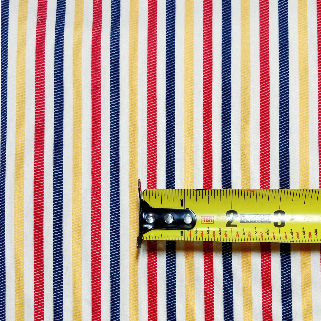 SUN Outdoor Red Blue Yellow Striped Woven Heavy Duty Upholstery Fabric - Classic & Modern