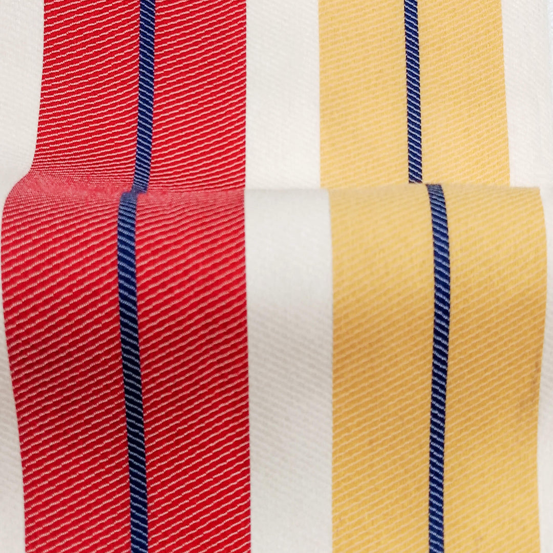 SUN Outdoor Red Yellow Striped Woven Heavy Duty Upholstery Fabric - Classic & Modern