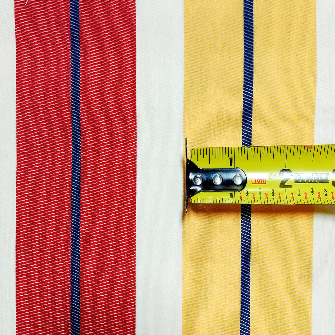 SUN Outdoor Red Yellow Striped Woven Heavy Duty Upholstery Fabric - Classic & Modern