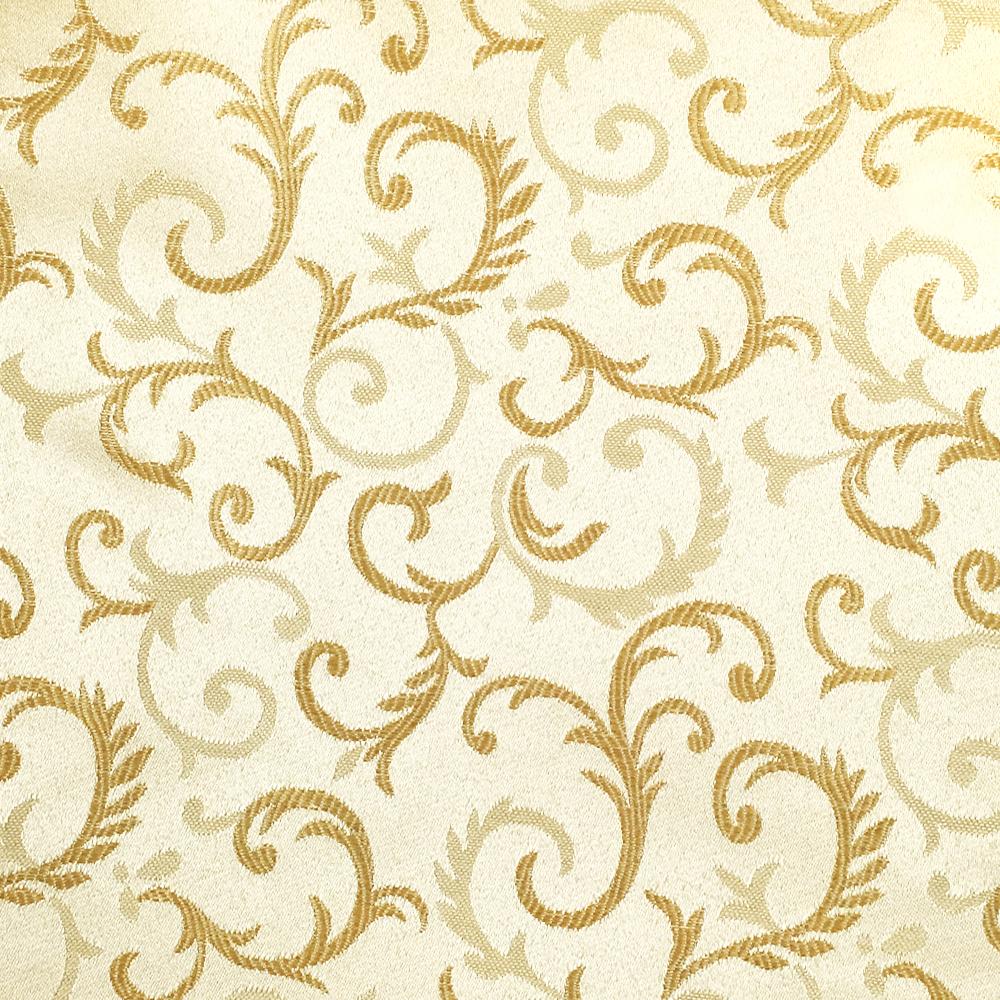 Tone on Tone Abstract Floral Scroll Jacquard Light Gold Fabric - Classic & Modern