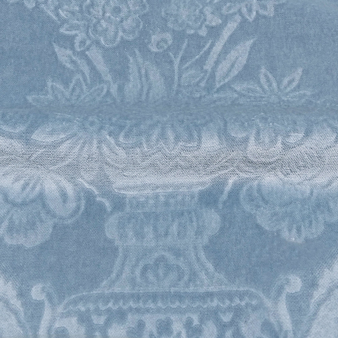 Velero Blue Floral Velvet Fabric - Classic & Modern